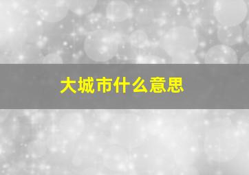 大城市什么意思