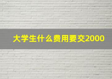 大学生什么费用要交2000