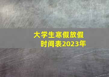 大学生寒假放假时间表2023年