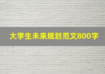 大学生未来规划范文800字