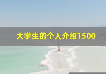 大学生的个人介绍1500