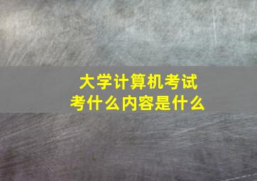 大学计算机考试考什么内容是什么