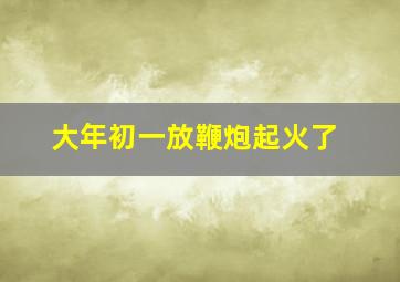 大年初一放鞭炮起火了