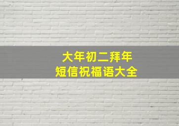 大年初二拜年短信祝福语大全