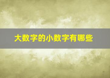 大数字的小数字有哪些