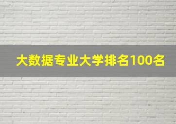 大数据专业大学排名100名