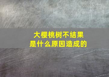 大樱桃树不结果是什么原因造成的