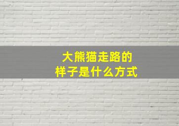 大熊猫走路的样子是什么方式