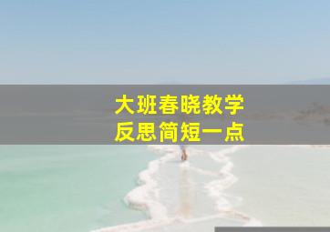 大班春晓教学反思简短一点