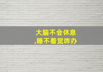 大脑不会休息,睡不着觉咋办