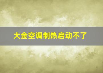 大金空调制热启动不了