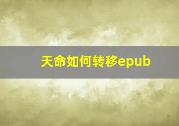 天命如何转移epub