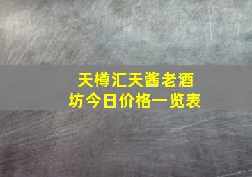 天樽汇天酱老酒坊今日价格一览表