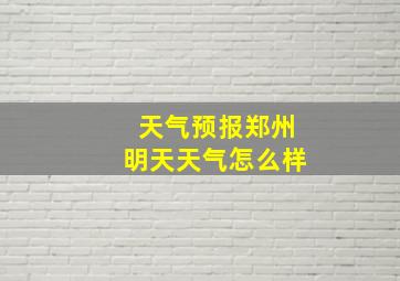 天气预报郑州明天天气怎么样