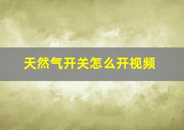 天然气开关怎么开视频