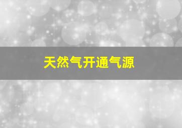 天然气开通气源