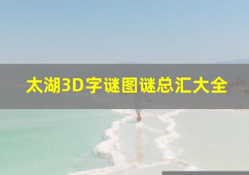 太湖3D字谜图谜总汇大全