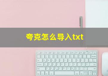 夸克怎么导入txt