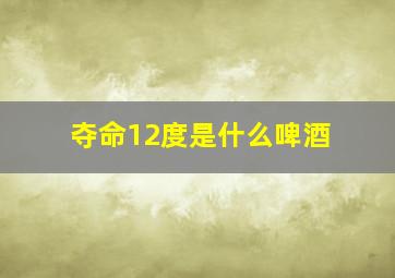 夺命12度是什么啤酒