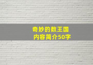 奇妙的数王国内容简介50字