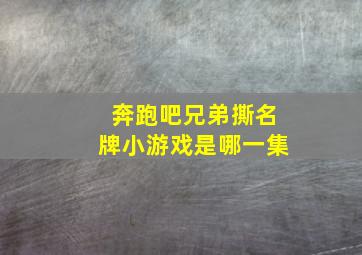 奔跑吧兄弟撕名牌小游戏是哪一集