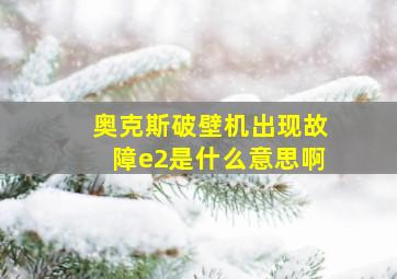 奥克斯破壁机出现故障e2是什么意思啊