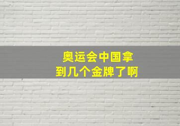 奥运会中国拿到几个金牌了啊