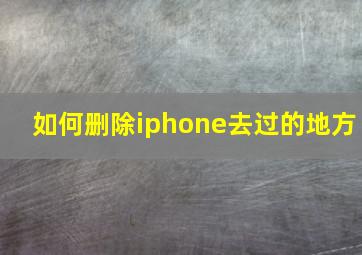 如何删除iphone去过的地方