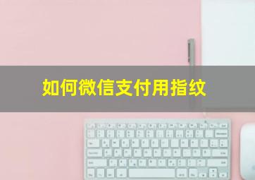 如何微信支付用指纹