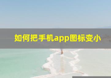 如何把手机app图标变小