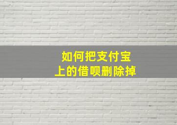 如何把支付宝上的借呗删除掉