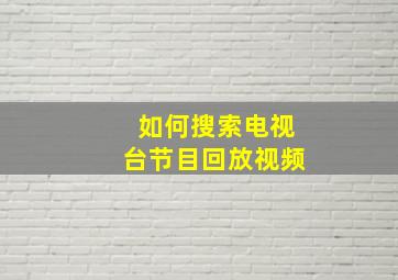 如何搜索电视台节目回放视频