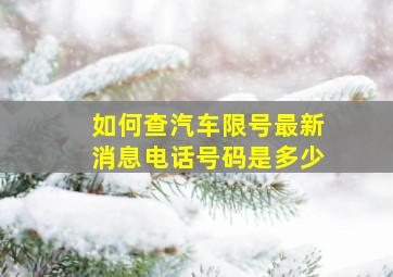 如何查汽车限号最新消息电话号码是多少