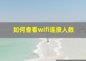 如何查看wifi连接人数