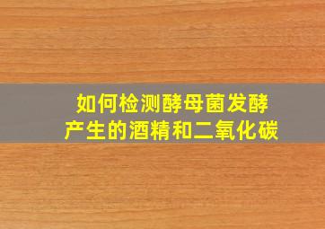 如何检测酵母菌发酵产生的酒精和二氧化碳