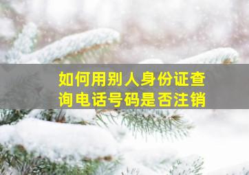 如何用别人身份证查询电话号码是否注销