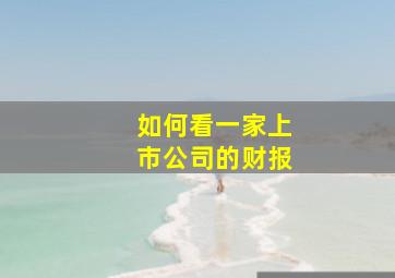 如何看一家上市公司的财报