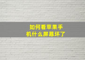 如何看苹果手机什么屏幕坏了