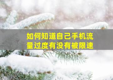 如何知道自己手机流量过度有没有被限速