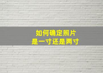 如何确定照片是一寸还是两寸