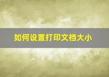 如何设置打印文档大小