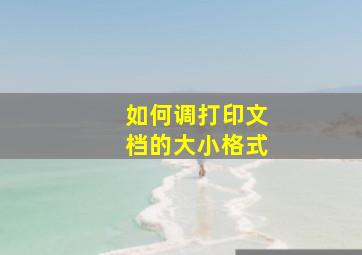 如何调打印文档的大小格式