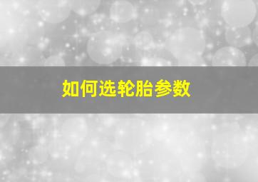 如何选轮胎参数