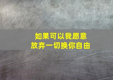 如果可以我愿意放弃一切换你自由