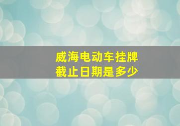 威海电动车挂牌截止日期是多少