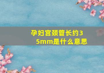 孕妇宫颈管长约35mm是什么意思