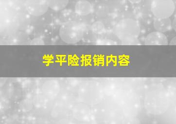 学平险报销内容