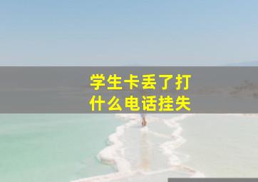 学生卡丢了打什么电话挂失