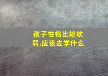 孩子性格比较软弱,应该去学什么