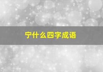 宁什么四字成语